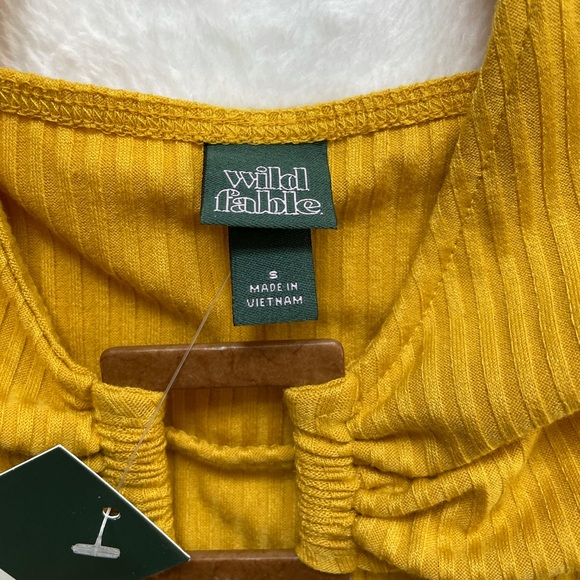 ❗️SOLD❗️ NWT Golden Yellow Ribbed Halter Bodysuit - Picture 10 of 11